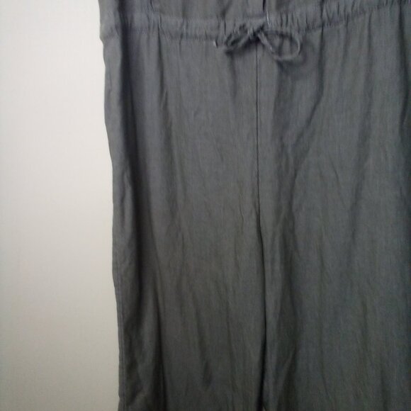 Susina Jumper Romper Women M Pants Cropped Short Sleeve Button Green - Picture 6 of 15